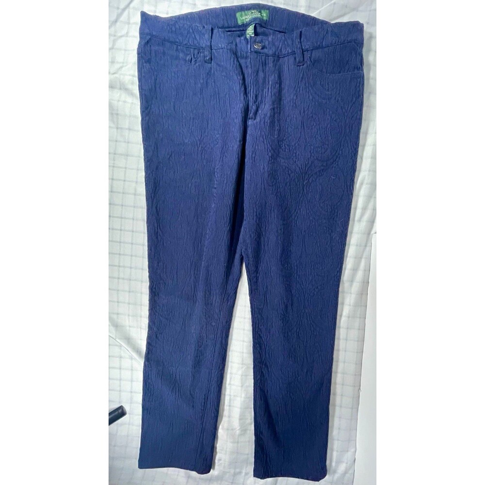 Lauren Jeans Co. Ralph Lauren Womens Blue Paisley Jacquard Skinny Ankle Pants